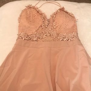 Nude Lace/Floral Romper